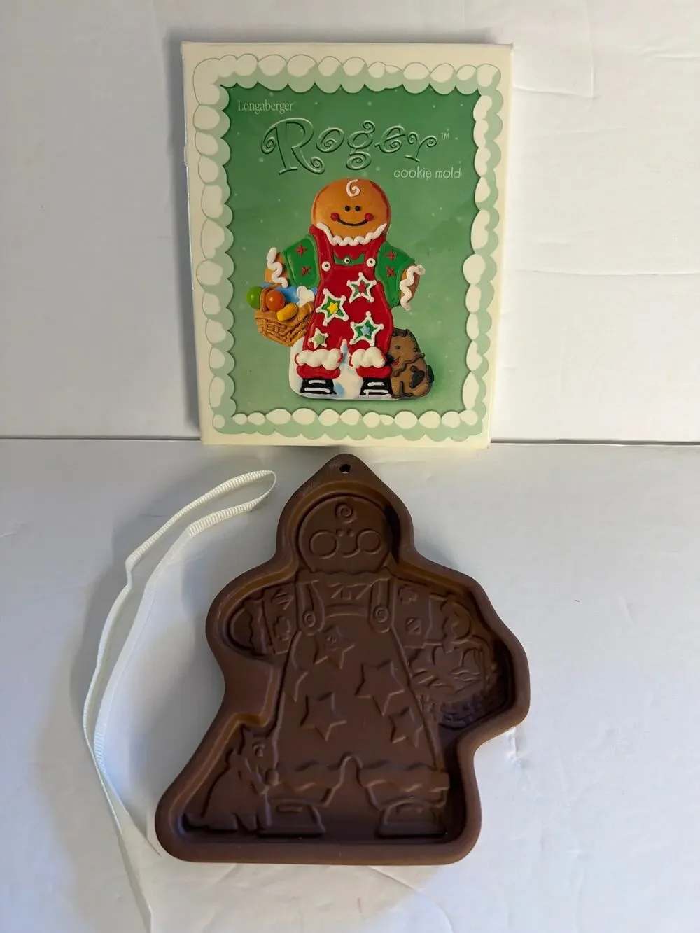 Longaberger Basket Pottery Roger 2000 Gingerbread Cookie Mold Ornament Christmas
